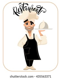 Cook character. Vector illustration in cartoon style. White isolated.