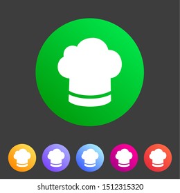 Cook chef hat cap icon flat web sign symbol logo label set