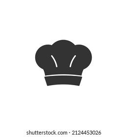Cocina, icono plano del sombrero de chef. Vector