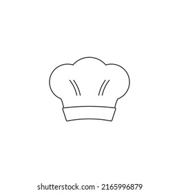 Cook, chef hat line icon flat sign vector