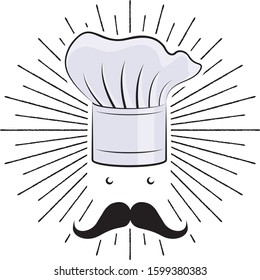 Cook/ Chef with hat and moustache