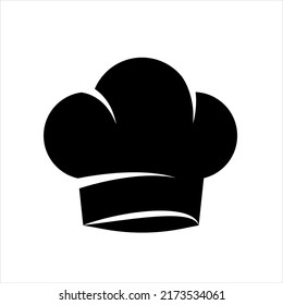 Cook chef hats icon. Monochrome chef toque vector illustration, kitchen cooker caps isolated on white background. Toque de cuisine. Vector restaurant stuff headwear, kitchen headdress, costume 