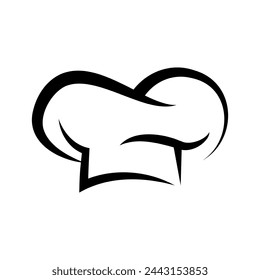 Cook chef hats vector icon illustration on Black and White Vector Graphic.