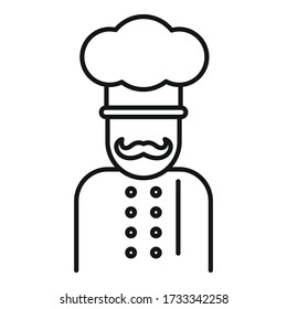 Icono del cocinero cocinero cocinero. Símbolo del cocinero de esquema icono vectorial de diseño web aislado en fondo blanco