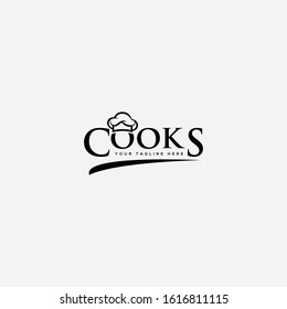 Cook and chef logo design with hat