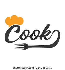 Cook Chef Logo Design Cook with Spoon Logotype Chef Hat Logotype