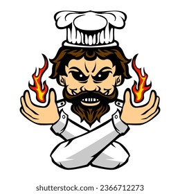 Cook Chef Mascot logo Design Vector