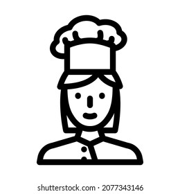 cook chef woman line icon vector. cook chef woman sign. isolated contour symbol black illustration