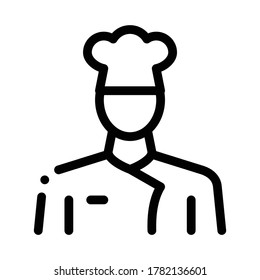 Koch Chefberuf Symbol Vektorgrafik. Koch Chefberufszeichen. einzelne Kontursymbolgrafik