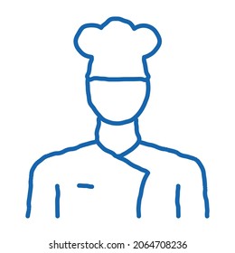 cook chief profession sketch icon vector. Hand drawn blue doodle line art cook chief profession sign. isolated symbol illustration