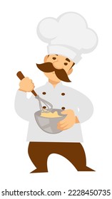 Cook or chief in uniform vector isolated character. Vector Illustration