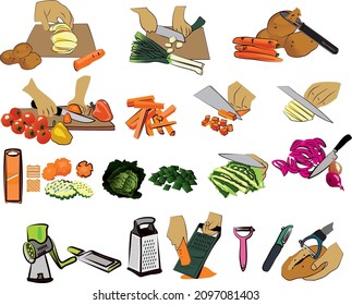 Cook chop and peel vegetables 