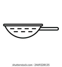 Cook colander icon outline vector. Drain metal tool. Cooking sieve bowl