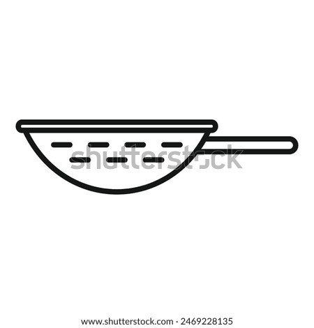 Cook colander icon outline vector. Drain metal tool. Cooking sieve bowl