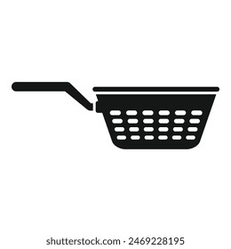 Cook colander icon simple vector. Drain metal tool. Cooking sieve bowl