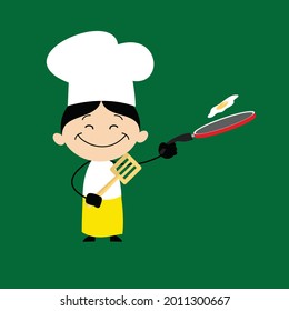 Ilustración de dibujos animados de vectores planos de cocina de Cocina
