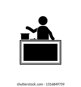 cook, cooking in restaurant icon. Element of dinner in a restaurant illustration. Premium quality graphic design icon. Signs and symbols collection icon for websites
