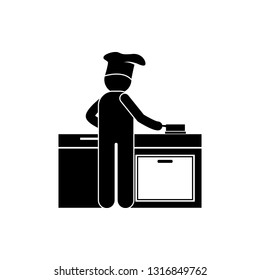 cook, cooking in restaurant icon. Element of dinner in a restaurant illustration. Premium quality graphic design icon. Signs and symbols collection icon for websites