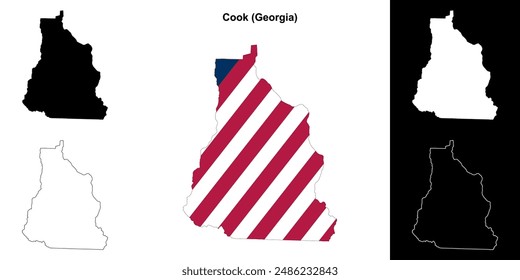 Cook County (Georgia) outline map set