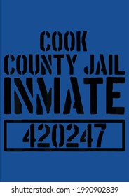 Cook County Jail Inmate Prison Halloween Costume Vector Illustration Graphic Design for Document and Print