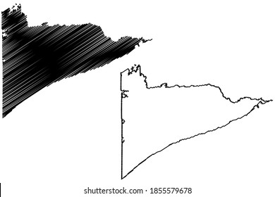 Cook County,  Minnesota (U.S. county, United States of America, USA, U.S., US) map vector illustration, scribble sketch Cook map