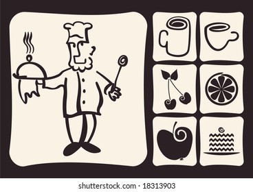 Cook and different food