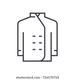cook dress vector line icon, sign, illustration on background, editable strokes