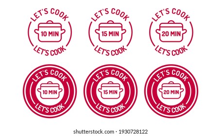 Cook duration vector icon or logo template. This design use time symbol. Suitable for cooking process.