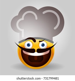 Cook emoji. Isolated vector illustration