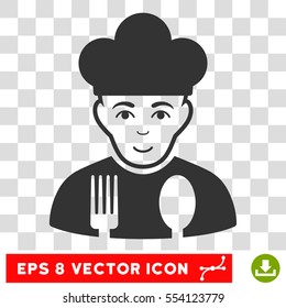 Cook EPS vector pictogram. Illustration style is flat iconic gray symbol on chess transparent background.