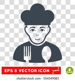 Cook EPS vector pictograph. Illustration style is flat iconic smooth blue symbol on chess transparent background.
