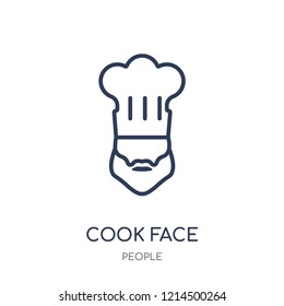 Cook face icon. Cook face linear symbol design from People collection. Simple outline element vector illustration on white background.