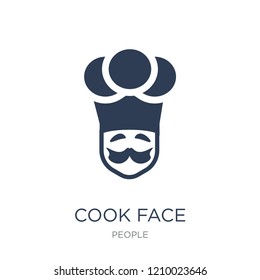 Cook face icon. Trendy flat vector Cook face icon on white background from People collection, vector illustration can be use for web and mobile, eps10