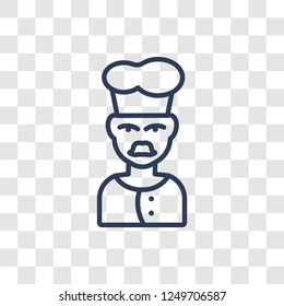 Cook Face Icon. Trendy Linear Cook Face Logo Concept On Transparent Background From People Collection