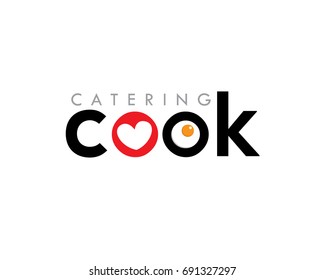 cook fire lettermark wordmark chef food with love and egg