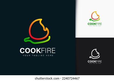 Cook fire logo design with gradient