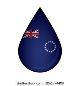 The Cook flag painted on 3D water drop