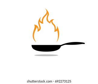 cook flame fire logo chef kitchen