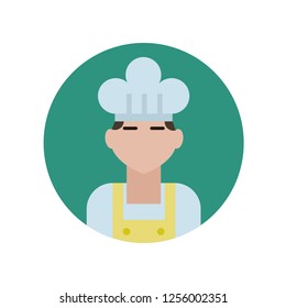 Cook flat icon isolated on blue background. Simple Professions sign symbol in flat style. Professions elements Vector illustration for web and mobile design.