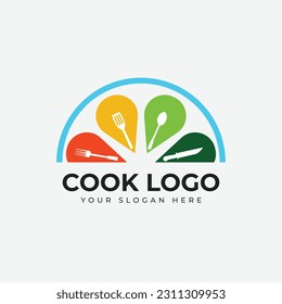 cook food logo design vector template 