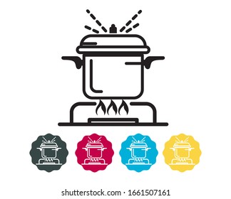 Cook Food Thoroughly - Icon for Disease Prevention as EPS 10 File