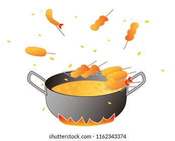 I cook fried food in a frying pan.