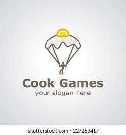 Cook games vector logo design, icon idea for culinary organization brand
