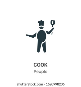 Cook glyph icon vector on white background. Flat vector cook icon symbol sign from modern people collection for mobile concept and web apps design.