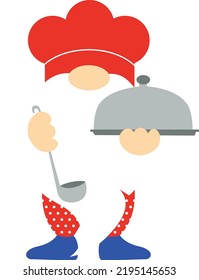 Cook Gnome vector  illustration isolated on white background