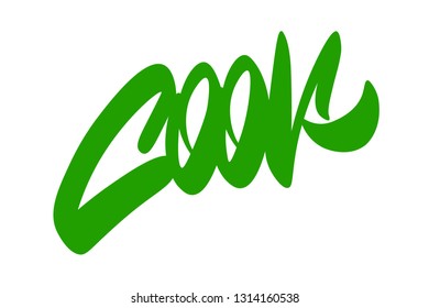 Cook hand drawn vector lettering design. Comics style. Design for t shirt printing Vector Graphic - Vector