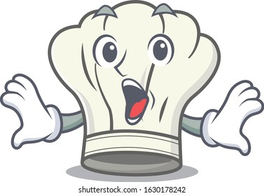 Cook hat cartoon character design on a surprised gesture