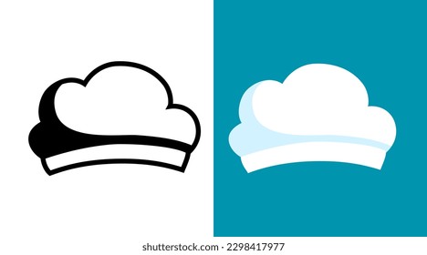 Cook hat. Cartoon cooker headwear, white cap. Isolated headdress of chef. Traditional bakery or restaurant uniform. Starched cotton high headgear set. Vector classical accessories for work in kitchen