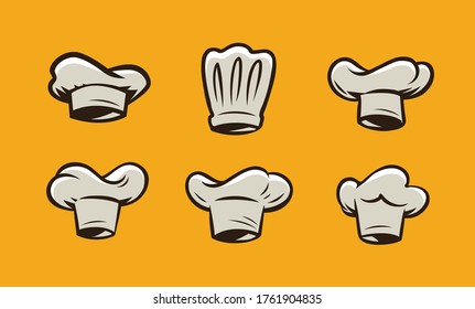 Cook hat, cooking logo or label. Menu design for cafe and restaurant