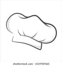 	
Cook hat. Drawn hat chef cook. Hat chef-cooker. Vector black hat chef cook on a white background.